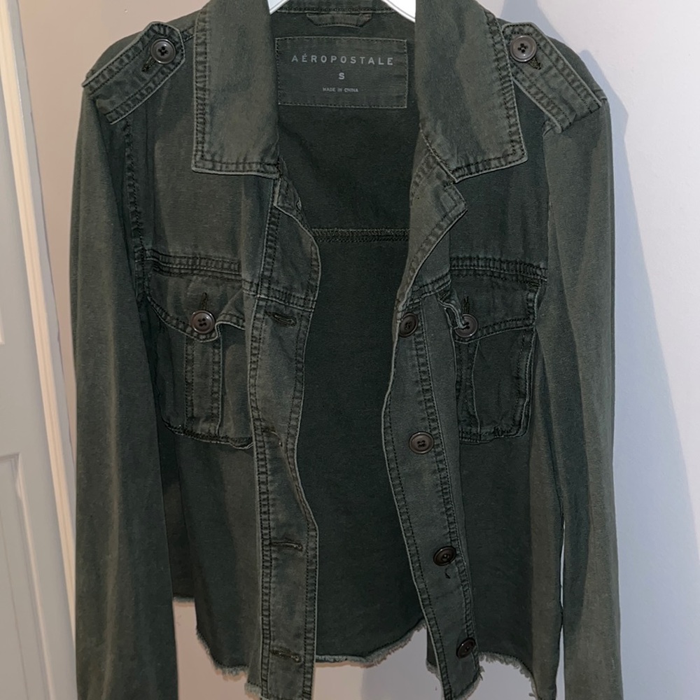 Dark Green cropped jacket
